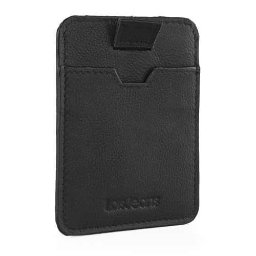 Lois - Herren Kartenetui Leder - Leder Kartenetui herren mit münzfach - Kreditkartenetui RFID Schutz - Dauerhaft Card Holder Herren Leder - Stilvoll Karten Portemonnaie Herren - Sicher Card H, Schwarz von Lois