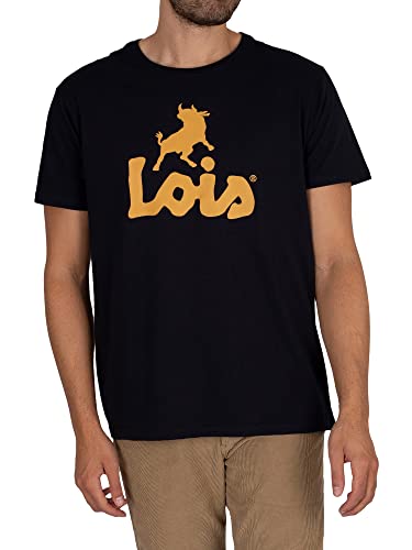 Lois Jeans Herren Logo Classic T-Shirt, Blau, XL von Lois