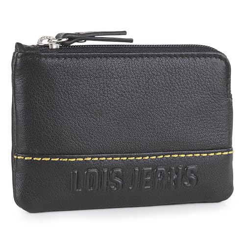 Lois - Geldbeutel & Schlüsseltasche Klein - Schlüsseletui Schlüsseltasche - Schlüsseletui Leder - Autoschlüssel Tasche - Schlüssel Etui 206302, Schwarz von Lois