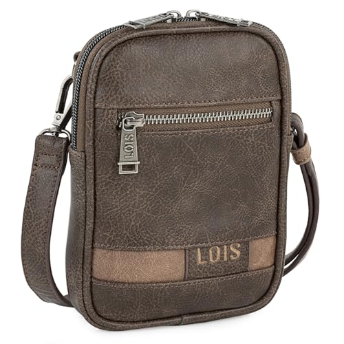 Lois - Umhängetasche Kleine Umhängetasche Herren Männer Tasche für Alltag Reisen Arbeit Freizeit Schultertasche Crossbody Bag Herren Stilvoll Praktisch Langlebig und Leicht., Braun von Lois