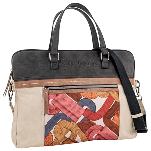 Lois - Laptoptasche - Frauen Laptoptasche. Businesstasche. Aktentasche und Schultertasche in einem - Business Taschen Damen. Handtasche Damen Umhängetasche, Schwarz von Lois