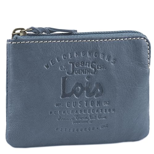 Lois - Geldbeutel & Schlüsseltasche Klein - Schlüsseletui Schlüsseltasche - Schlüsseletui Leder - Autoschlüssel Tasche - Schlüssel Etui, Jeansblau von Lois
