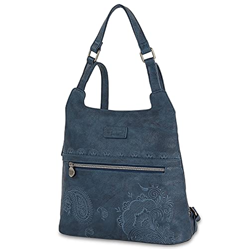 Lois - Rucksack Damen mit Anti Diebstahl Funktion, Damenrucksack Anti Diebstahl Tasche, Kleiner Rucksack Damen, Antidiebstahlrucksack Damen 302677, Marine Blau von Lois