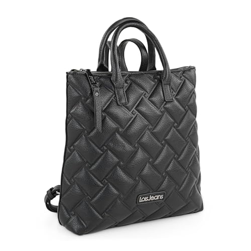 Lois - Rucksack Damen mit Anti Diebstahl Funktion, Damenrucksack Anti Diebstahl Tasche, Kleiner Rucksack Damen, Antidiebstahlrucksack Damen, Schwarz von Lois