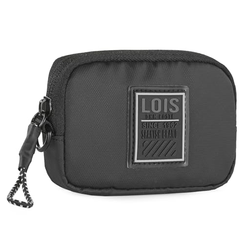 Lois - Schlüsseltasche - Münzbeutel - Mann Schlüsselanhänger - Schlüsseletui mit Reißverschluss RFID - Schlüssel Tasche - Autoschlüssel, Schwarz von Lois