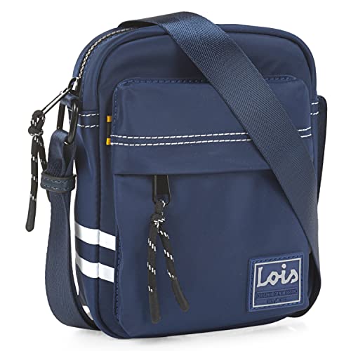 Lois - Umhängetasche Herren Klein mit verstellbarem riemen - Herren Umhängetasche Klein hergestellt aus hochwertigen Materialien - Dauerhaft Kleine Umhängetasche Herren - Herrentasche Zum, Marine Blau von Lois