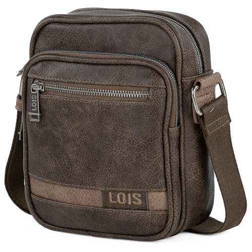 Lois - Umhängetasche Kleine Umhängetasche Herren Männer Tasche für Alltag Reisen Arbeit Freizeit Schultertasche Crossbody Bag Herren Stilvoll Praktisch Langlebig und Leicht., Braun von Lois