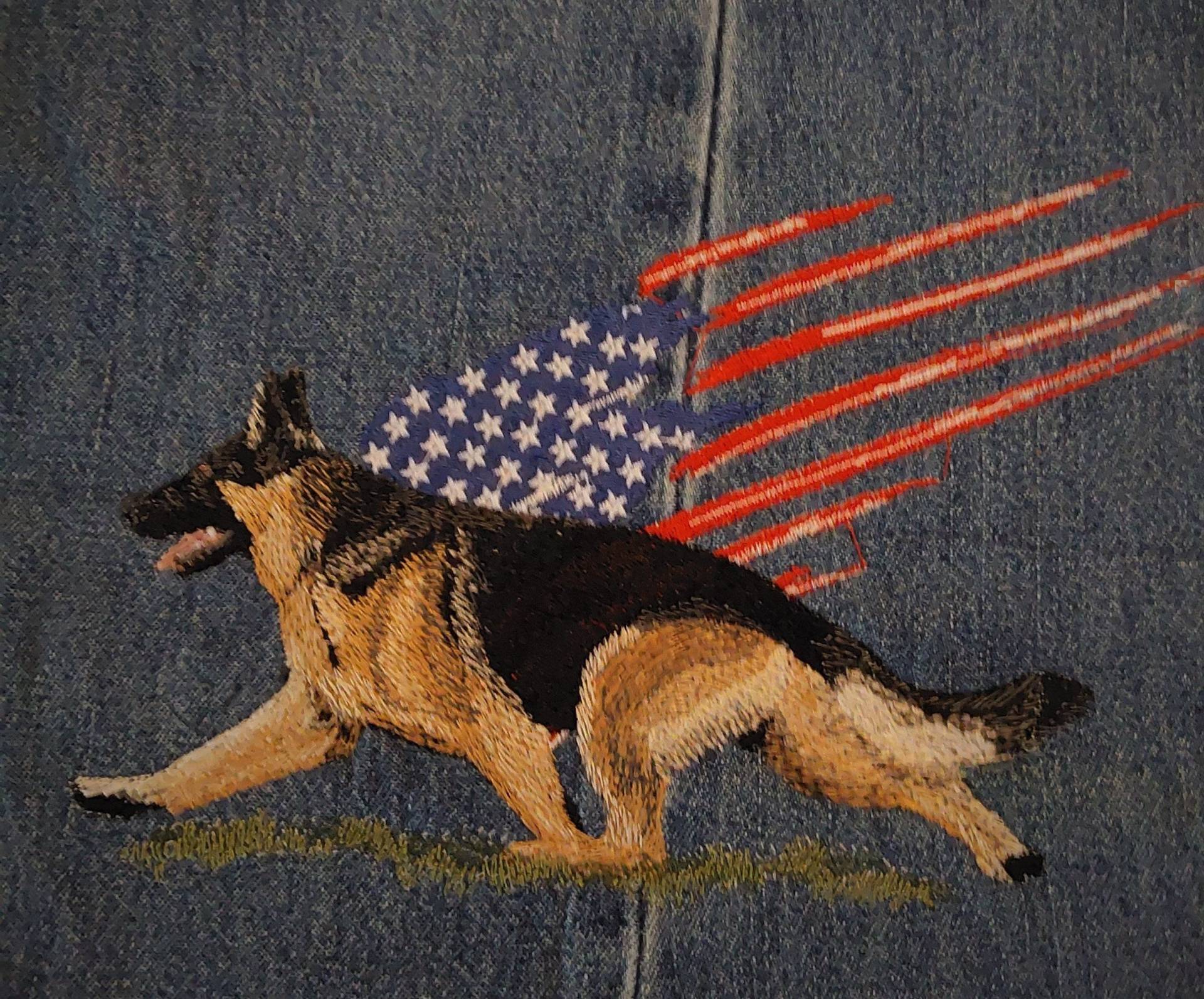 Schäferhund Bestickte Fleecedecke/Decke Schäferhund Bestickte Fleecedecke/Decke von LoisLizzaCreations