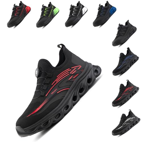 Loiston Arbeitsschuhe Herren Sicherheitsschuhe Damen Leicht Stahlkappenschuhe Stahlkappe Sport rutschfest Jack-1 Rot EU45 von Loiston