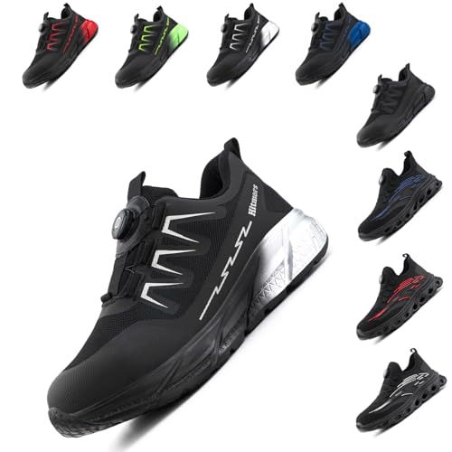 Loiston Arbeitsschuhe Herren Sicherheitsschuhe Damen Leicht Stahlkappenschuhe Stahlkappe Sport rutschfest Son-2 Grau EU44 von Loiston