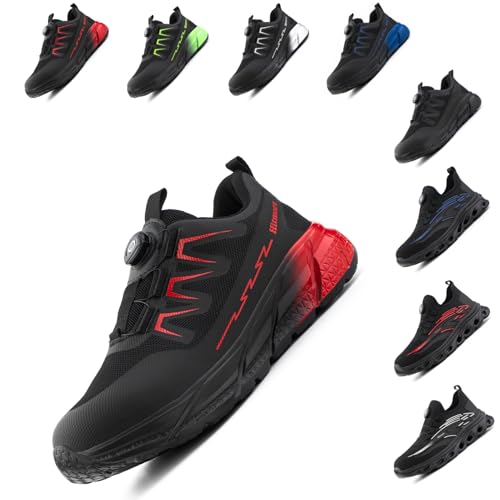 Loiston Arbeitsschuhe Herren Sicherheitsschuhe Damen Leicht Stahlkappenschuhe Stahlkappe Sport rutschfest Son-2 Rot EU42 von Loiston