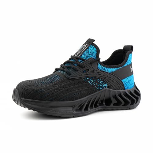 Loiston Arbeitsschuhe Herren Sicherheitsschuhe Damen Stahlkappenschuhe Blau NI-5 EU47 von Loiston