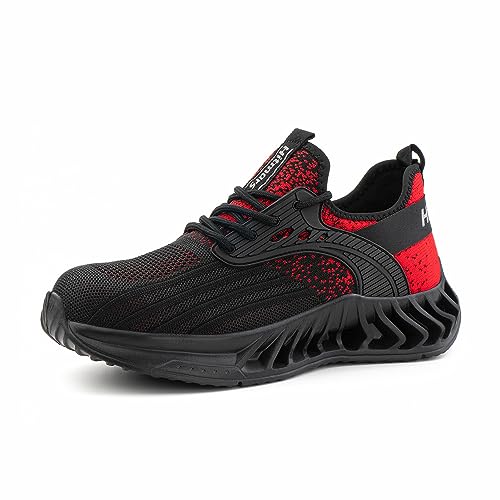 Loiston Arbeitsschuhe Herren Sicherheitsschuhe Damen Stahlkappenschuhe Rot NI-5 EU36 von Loiston