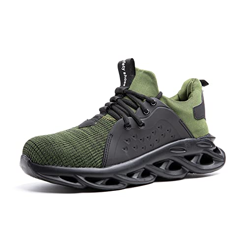 Loiston Arbeitsschuhe Herren Sicherheitsschuhe Stahlkappe Stahlkappenschuhe VI-CP-2-Grün EU45 von Loiston