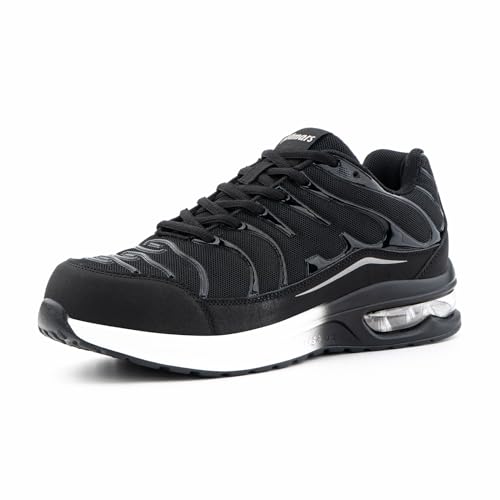Loiston Sicherheitsschuhe Arbeitsschuhe Herren Damen mit Stahlkappe Stahlkappenschuhe VI-CP-3-Schwarz-Weiß EU38 von Loiston