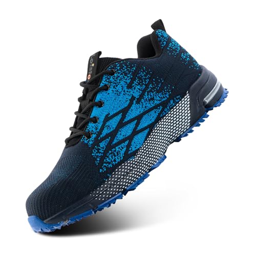 Loiston Sicherheitsschuhe Herren Arbeitsschuhe Damen Stahlkappe s3 Leicht s1 Schutzschuhe Sicherheitsschuhe Unisex Arbeits Schuhe Stahlkappenschuhe Blau K04 Gr.47 von Loiston