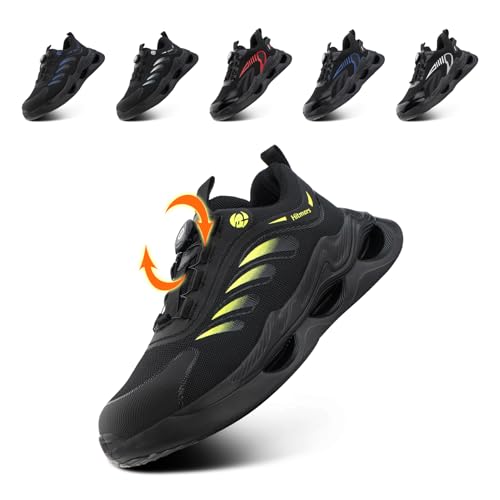 Loiston Sicherheitsschuhe Herren Damen Arbeitsschuhe Stahlkappenschuhe Sportlich Schutzschuhe mit Stahlkappe Arbeitsturnschuhe Atmungsaktiv Leicht rutschfeste Grün EU 41 von Loiston