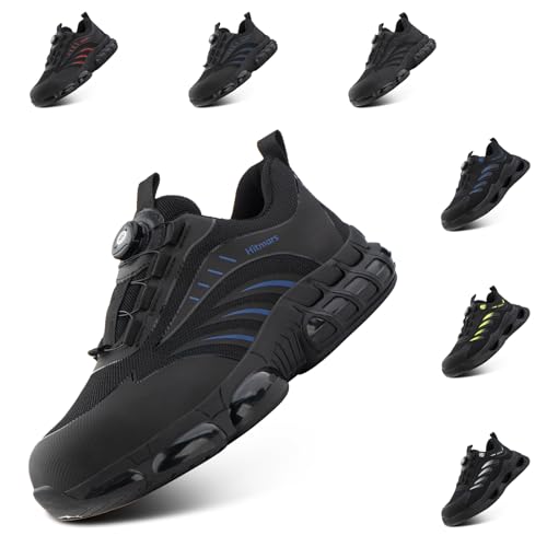 Loiston Sicherheitsschuhe Herren Damen Arbeitsschuhe mit Stahlkappe Sneaker rutschfest Leicht Atmungsaktiv Schutzschuhe Blau 40 EU von Loiston