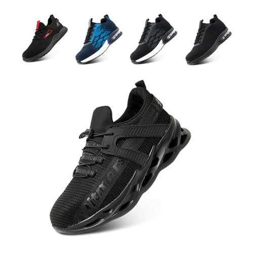 Sicherheitsschuhe Herren Stahlkappenschuhe Damen Arbeitsturnschuhe Arbeitsschuhe Schutzschuhe Sportlich Leichte mit Stahlkappe GK187 Schwarz EU 36 von Loiston