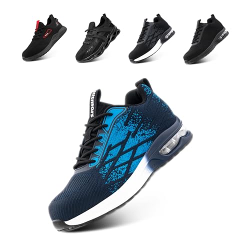 Sicherheitsschuhe Herren Stahlkappenschuhe Damen Arbeitsturnschuhe Arbeitsschuhe Schutzschuhe Sportlich Leichte mit Stahlkappe GK756 Blau EU 39 von Loiston