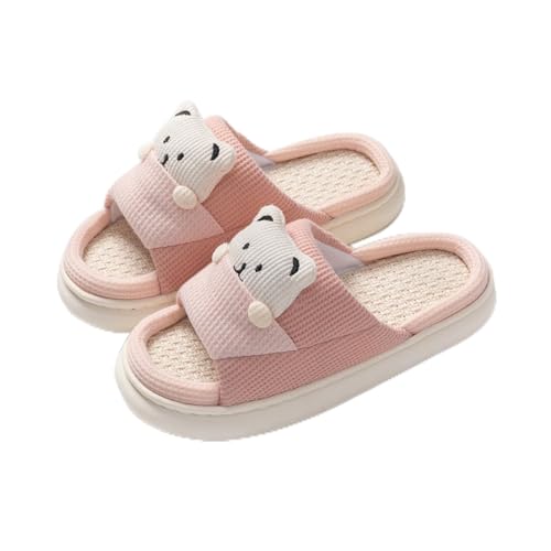 Bär Hausschuhe Damen Süße Home Slippers Zimmer Bär Baumwolle Sandalen Home Use Cute Indoor Outdoor Weiche Hausschuhe, Pink, 37/38 EU Bär Hausschuhe Damen Süße Home Slippers Zimmer Bär Baumwolle Sandalen Home Use Cute Indoor Outdoor Weiche Hausschuhe, Pink, 37/38 EU von Loizziuy