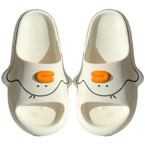 Loizziuy Sommer Hausschuhe Sandalen Damen Hausschuhe Süße Ente und Mädchen drinnen und draußen mit einer rutschfesten dicken Sohle, Weiss/opulenter Garten, 5.5-6 von Loizziuy