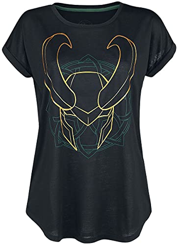 Loki Helm Frauen T-Shirt schwarz S 100% Polyester Bösewichte, Fan-Merch, Filme von Loki