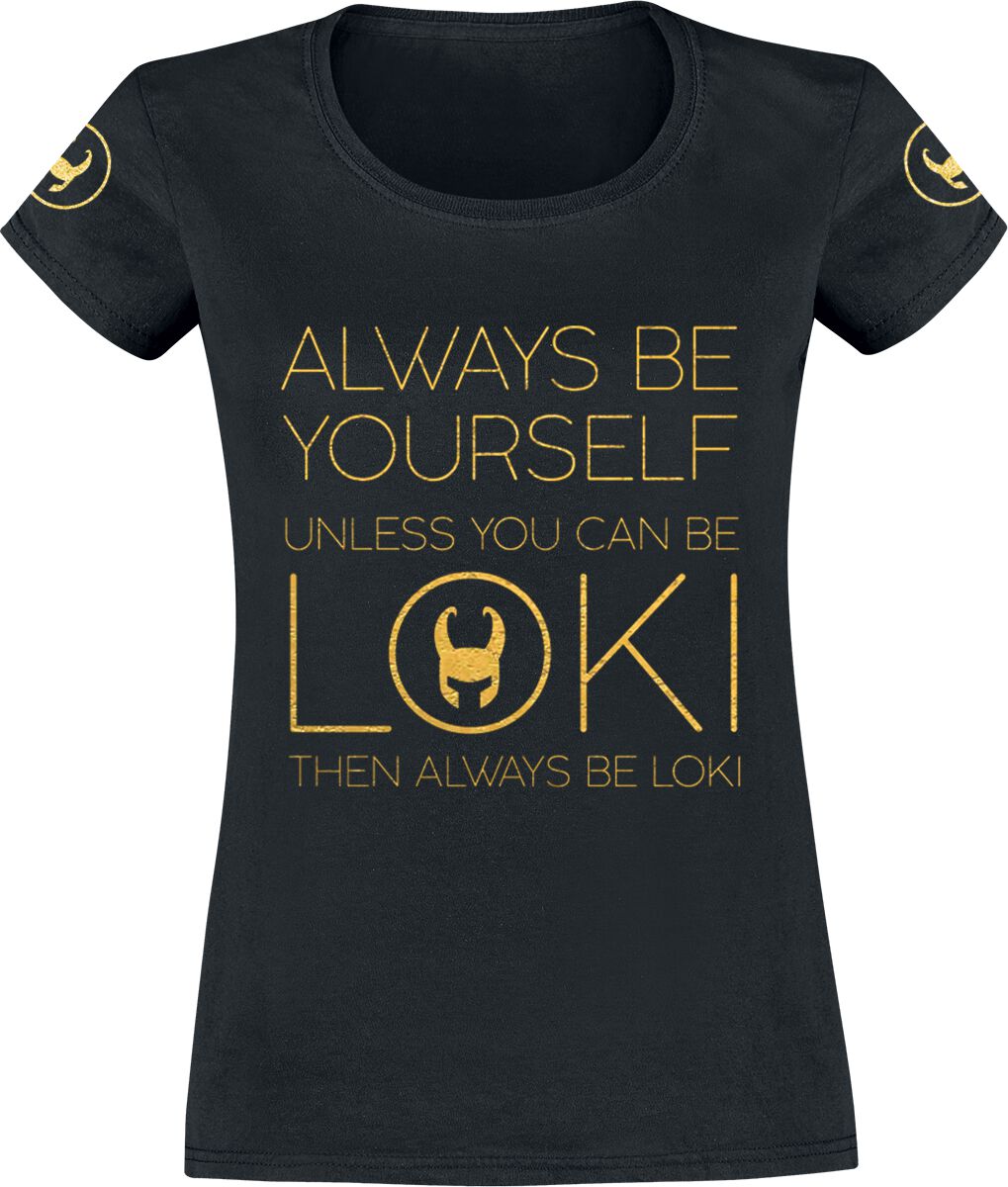 Loki - Marvel T-Shirt - Always Be Yourself - S bis XXL - für Damen - Größe M - schwarz  - Lizenzierter Fanartikel von Loki