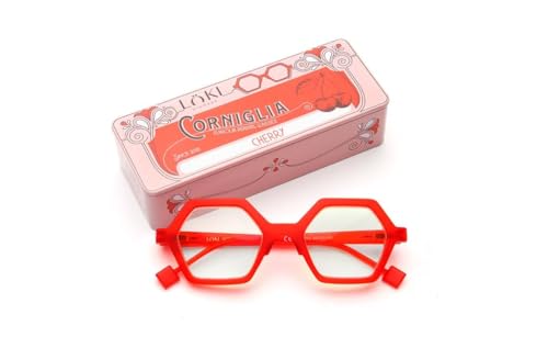 Loki Unisex Corniglia Sonnenbrille, Transparent rot von Loki