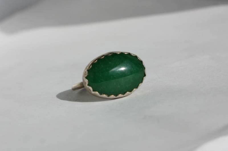 Jade Ring, Grüner Sterling Silber Ring von LokiblueCreations