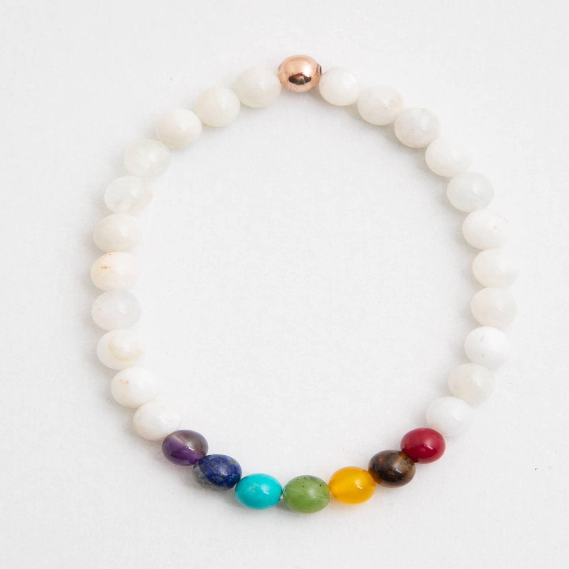 Sieben Chakra Mondstein Armband, Yoga Meditation Zubehör, Handgemacht, Minimalistisch Sieben Chakra Mondstein Armband, Yoga Meditation Zubehör, Handgemacht, Minimalistisch von LokkumYoga