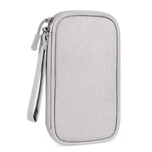 LokoBatii Kabeltaschen Elektronik Organizer - wasserdichte Elektronik Tasche mit Doppelschicht-Design für Powerbank, Ladekabel， Zubehör & mehr (Grau) von LokoBatii