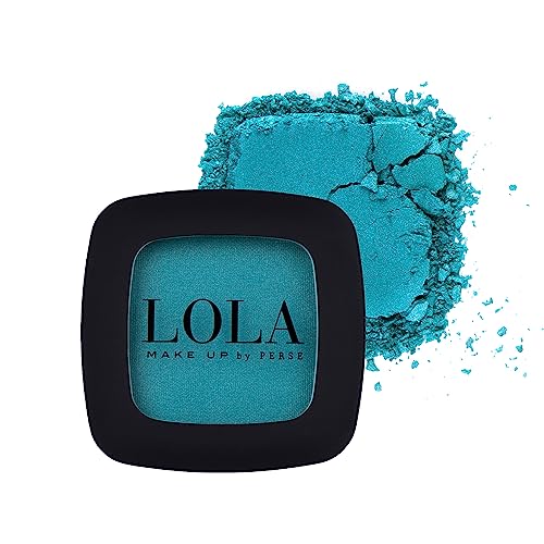 Lola Make Up by Perse Mono Lidschatten mit natürlichen Inhaltsstoffen Vegan und tierversuchsfrei Augen Make-up Palette Hohe Deckkraft Satin Lidschatten für Frauen Türkis (005) von Lola Make-Up