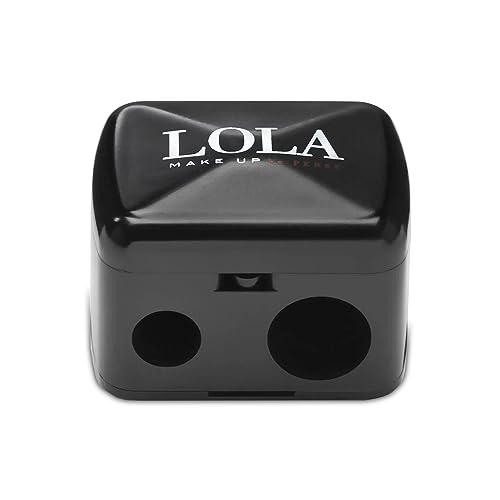 Lola Make Up by Perse Bleistiftspitzer mit Deckel Dual 2 Löcher Spitzer Eyeliner und Augenbrauenstift Anspitzer Geeignet für alle Arten von Make-up Bleistiften Kosmetik, Schwarz von Lola Make-Up