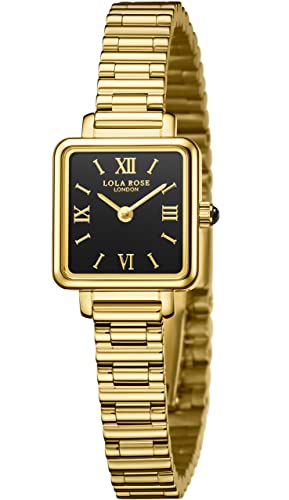Lola Rose Damen Schwarz Onyx Uhr mit Rosegold Edelstahlband Gold, Gold, Armband Lola Rose Damen Schwarz Onyx Uhr mit Rosegold Edelstahlband Gold, Gold, Armband von Lola Rose