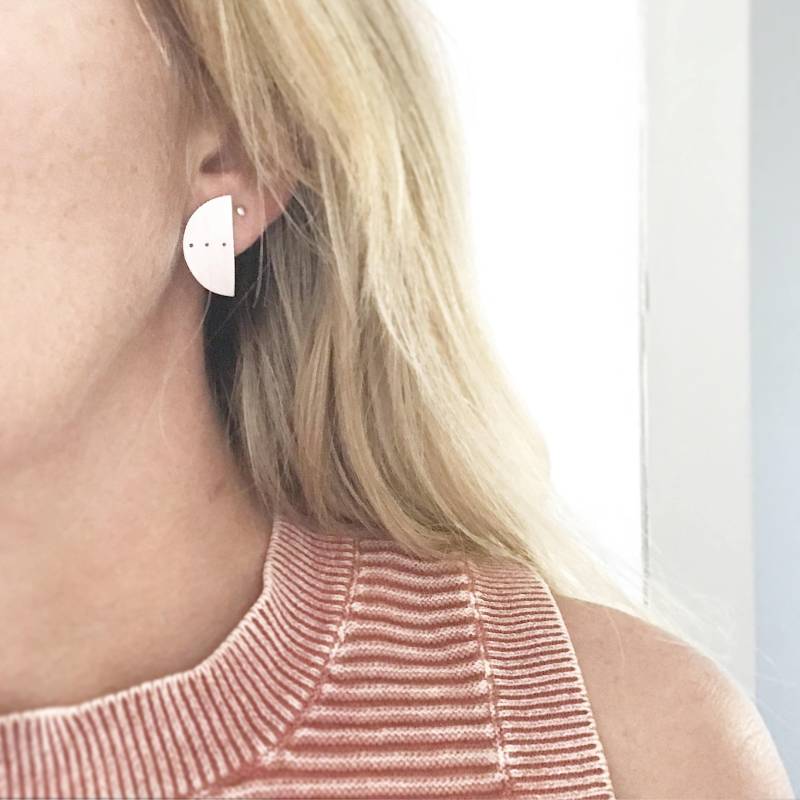 Halbmond Ohrstecker/Halbkreis Ohrringe Silber von LolaAndCash