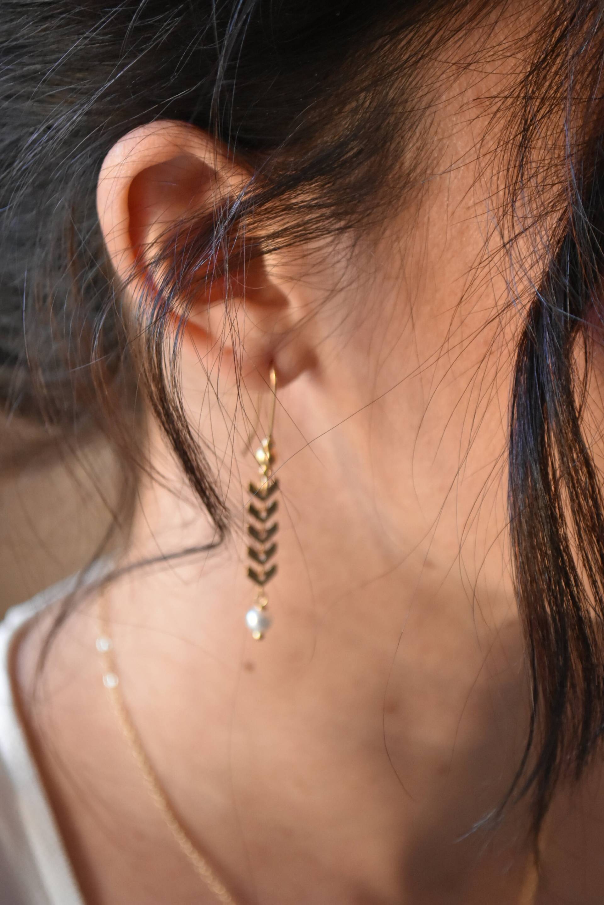 Oly - Brautohrringe Mit Goldener Ohrkette Im Boho-Chic-stil. Boho-Hochzeitsschmuck Oly - Brautohrringe Mit Goldener Ohrkette Im Boho-Chic-stil. Boho-Hochzeitsschmuck von LolaFramboisebijoux