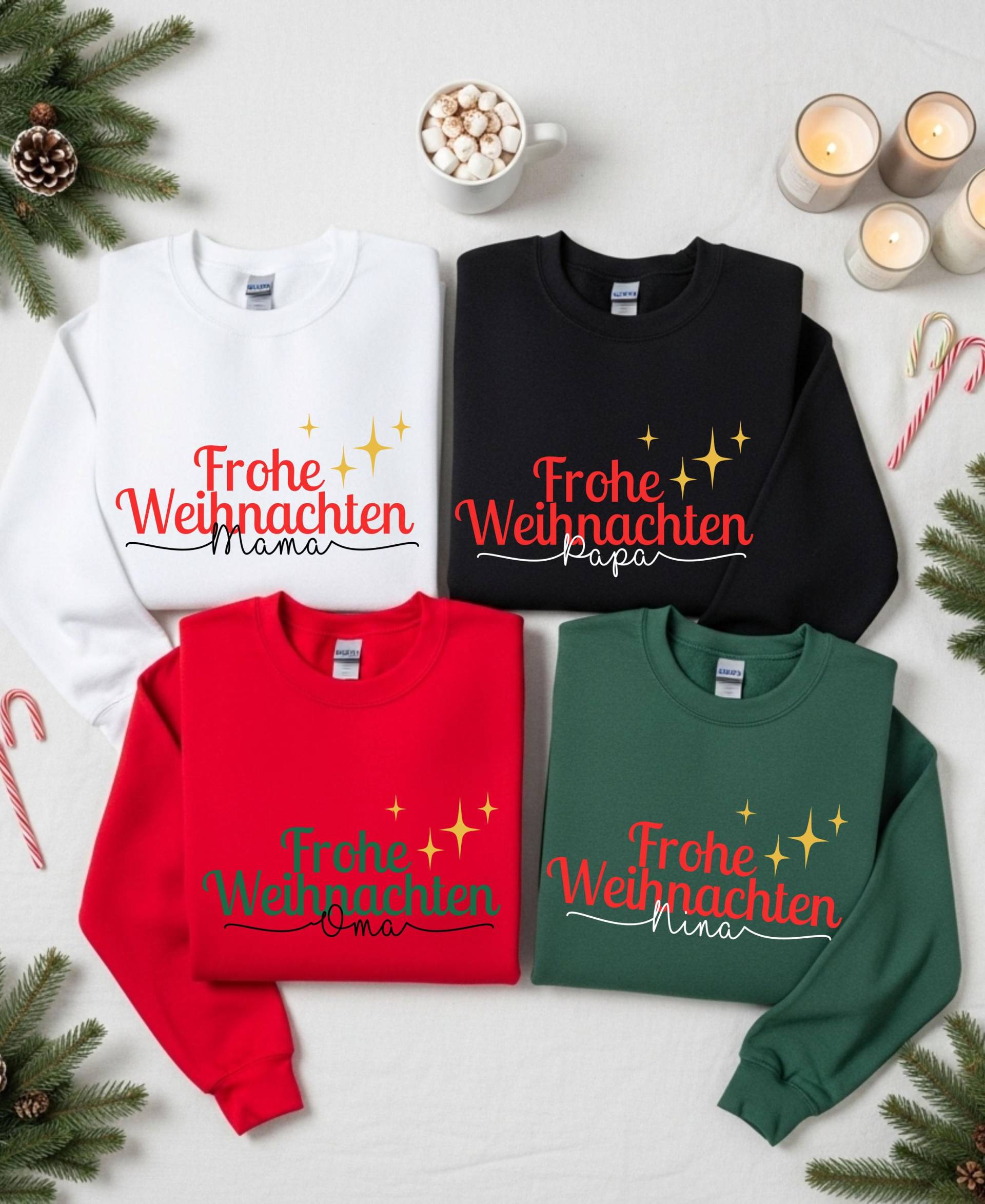 Weihnachts Pullover Personalisiert Mit Name - Familien Sweatshirt Namen | Partnerlook Weihnachtspullover Weihnachtsgeschenk von LolaKreativDesign