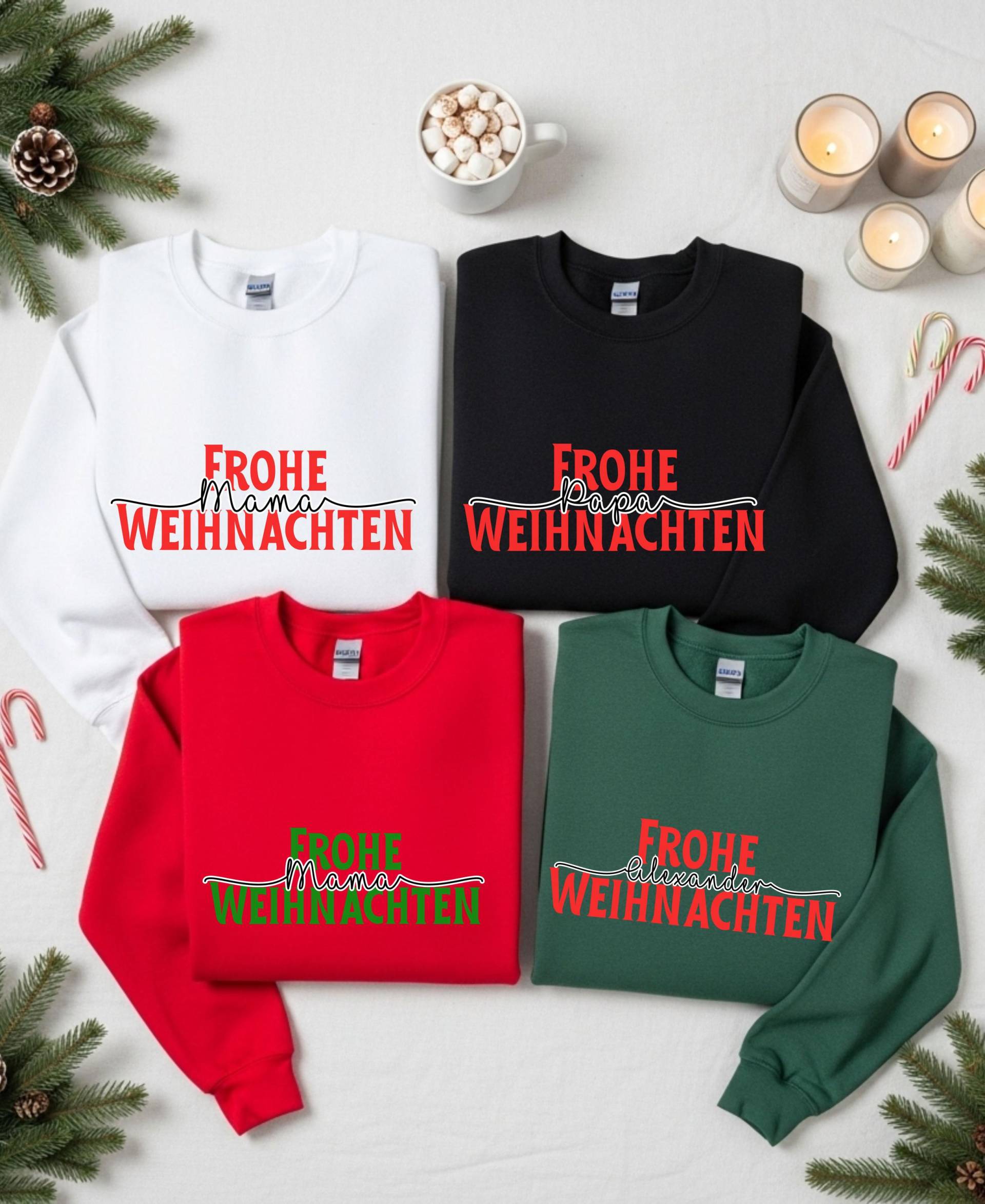 Weihnachts Pullover Personalisiert Mit Name - Familien Sweatshirt Namen | Partnerlook Weihnachtspullover Weihnachtsgeschenk von LolaKreativDesign