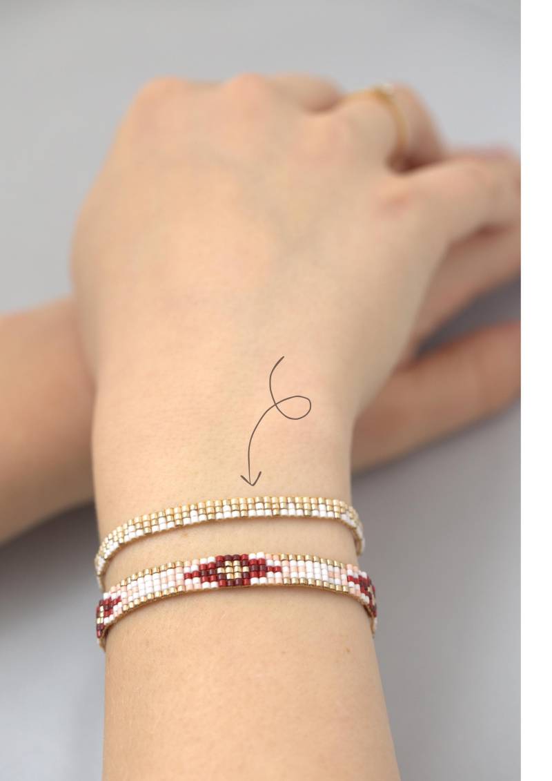 Perlenarmband Aus Miyuki-Perlen | Weiß-Gold-Gelb von LolaLiebtsShop