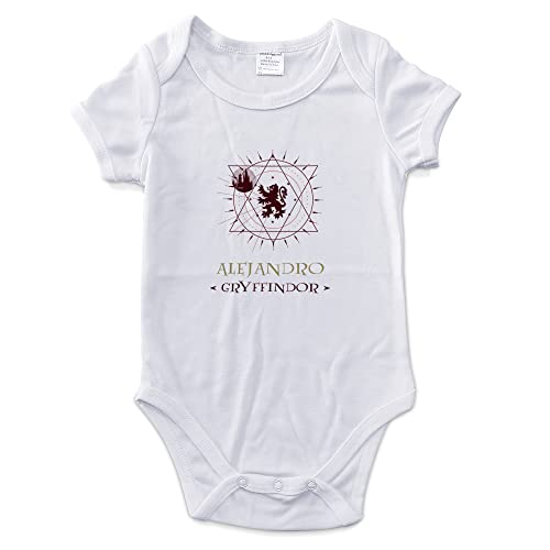 Baby Body Harry Potter. Personalisierte mit Namen. Mädchen und Kurzarm. Baby Strampler Bedrucken. Personalisierte Geschenke. Größen von 0 bis 12 Monaten. Gryffindor von LolaPix