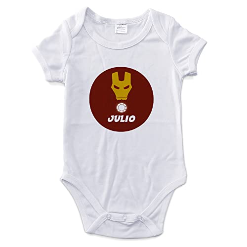 Baby Body Kurzarm. Baby Body Personalisiert. Verschiedene Größen. 0-12 Monate. Mehrere Modelle. Superhero. IRONMAN von LolaPix