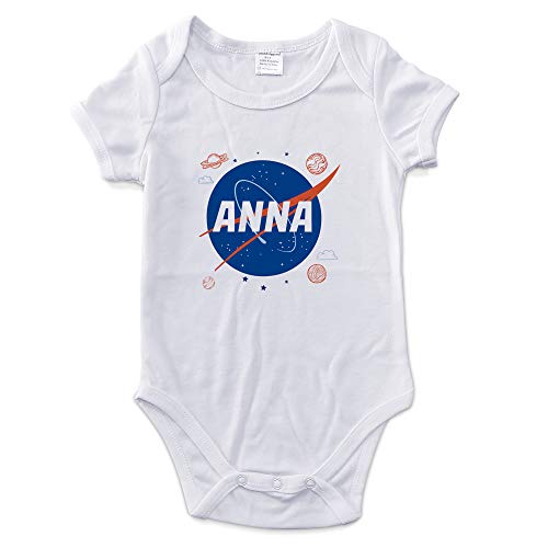 LolaPix Witziger Baby-Body, personalisiert mit Namen. Personalisierte Geschenke für Babys. Personalisierte Kurzarm-Bodys. Verschiedene Größen. NASA von LolaPix