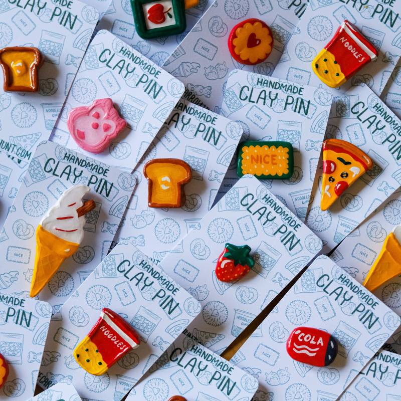 Handgemachte Snack-Pins Aus Ton Pizza, Nudeln, Eis Handgemachte Snack-Pins Aus Ton Pizza, Nudeln, Eis von LolantheBySophie