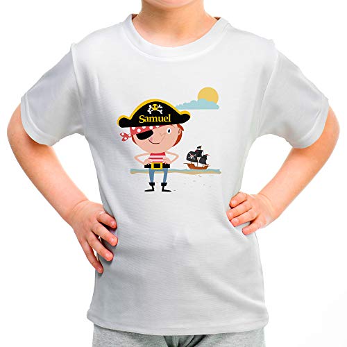 Piraten Kinder T-Shirt Personalisiert mit Name/Text. Personalisierte Kindergeschenke. Verschiedene Designs. 100% Baumwolle. Piraten von LolaPix