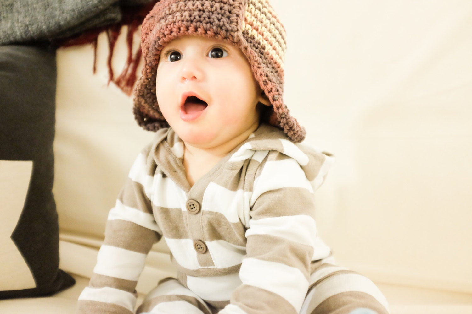 Aviator Häkelmütze Für Baby Boy - Speziell 6-9 Monate Aviator Häkelmütze Für Baby Boy - Speziell 6-9 Monate von LolasHookinCreations