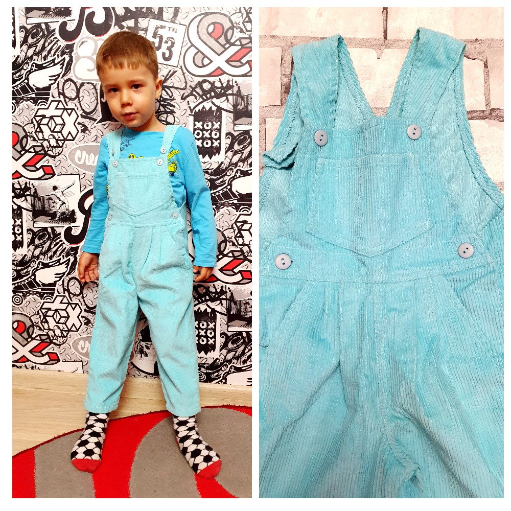 12-18 Monate Blauer Kinder Overall Cord Baby Hose Kleinkind Outfit Jumpsuit Romber von Lolitavintagee