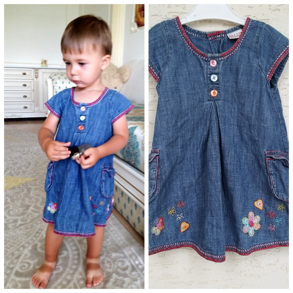 12-18 Monate Jeans Kleid Mädchen Bestickt Blumen Stickerei Kinder Kind Baby Prinzessin von Lolitavintagee