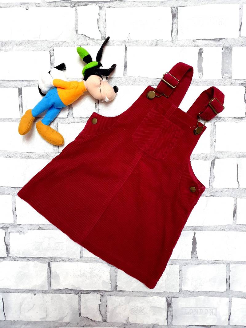 12-18 Monate Mädchenkleid Weinrot Cordkleid Schürze Kleid Kinderkleid Babykleid Pinafore Kleinkindkleid von Lolitavintagee