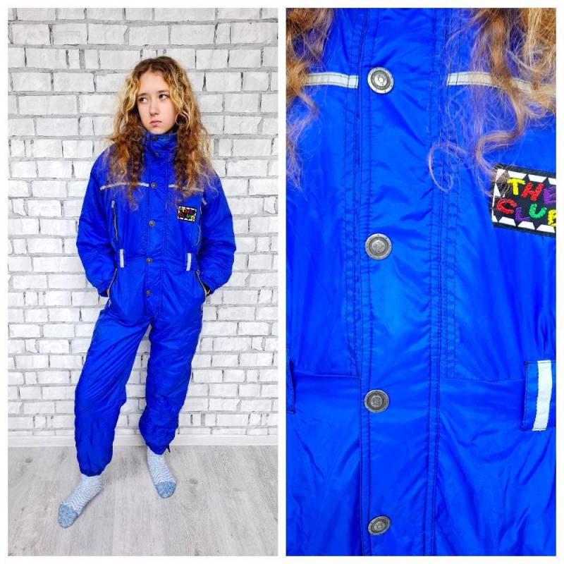 14-15 Jahre Junior Mädchen Jungen Blau Ski Anzug Vintage Trainingsanzug Winter Schneeanzug Warmer Schnee Jumpsuit Winterkleidung von Lolitavintagee
